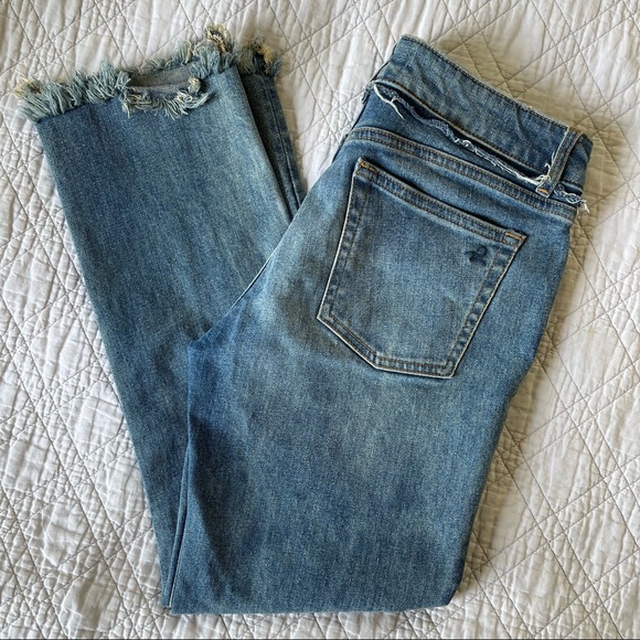 DL1961 Mara Instasculpt Straight Leg Ankle Jeans Gravity Raw Hem Waist 28 - Picture 5 of 9